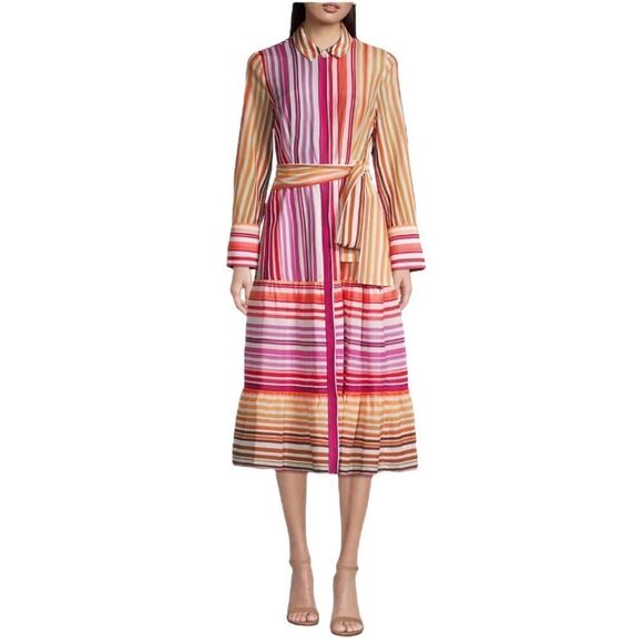 Kobi Halperin Constance Striped Belted Shirtdress - Picture 1 of 10